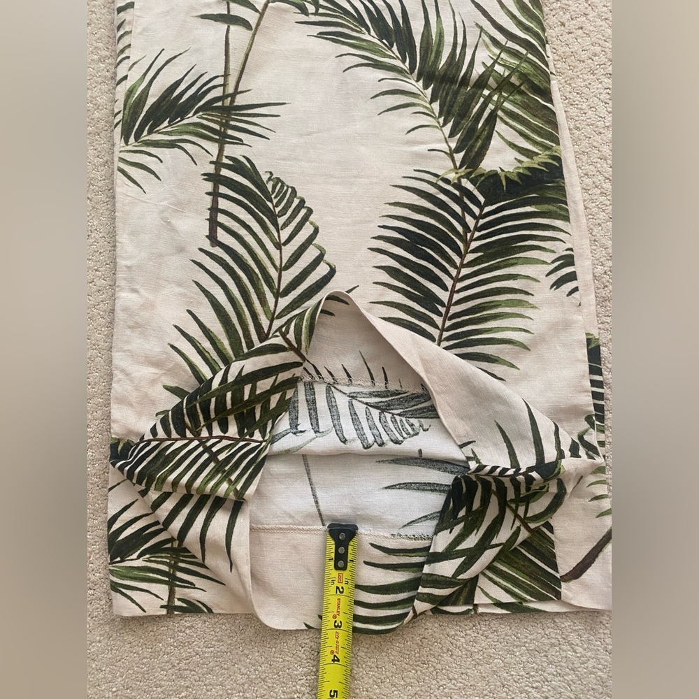 H&M Pleated Ultra Wide Leg Pants Size 4 Linen Blend Palm Leaf Print 🌴 Very Chic - Picture 9 of 12